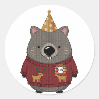 Hemdje Kerstmis Wombat Sticker Vel