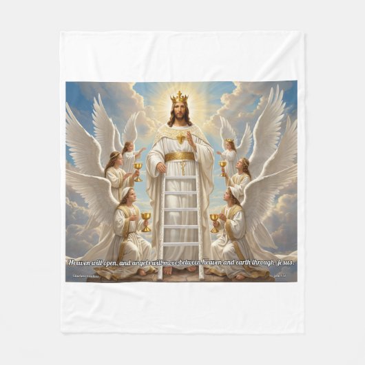 Hemel & Aarde–Johannes 1:51 Medium Dekbed Christel Fleece Deken (Voorkant)