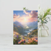 Hemel Bergen Zon Wilde Bloemen Sympathie Kaart (Staand voorkant)