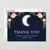 Hemel Bruiloft Himmels L maan sterren Dank je Briefkaart (Voorkant / Achterkant)