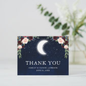 Hemel Bruiloft Himmels L maan sterren Dank je Briefkaart (Staand voorkant)