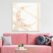 Hemel Canvasprint Boho | Minimale Maancyclus Canvas Afdruk (Insitu (Woonkamer))