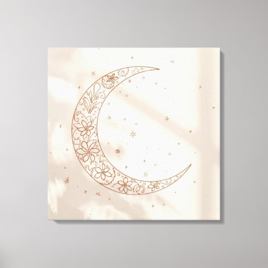 Hemel Canvasprint Boho | Minimale Maancyclus Canvas Afdruk (Voorkant)