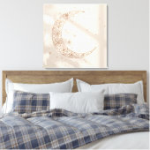 Hemel Canvasprint Boho | Minimale Maancyclus Canvas Afdruk (Insitu (Slaapkamer))