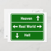 Hemel, echte wereld of hel briefkaart (Voorkant / Achterkant)