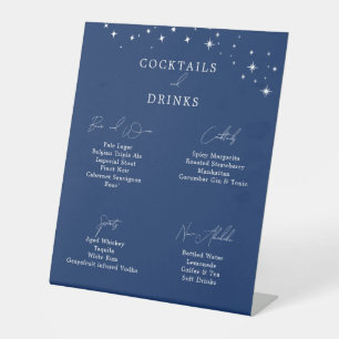 Hemel Elegant Marineblauw Trouw Drankenbar Reclamebord Met Voetstuk
