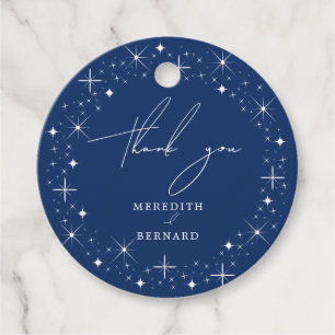 Hemel Elegant Navyblauw Trouw Bedankt Bedankjes Labels