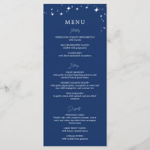 Hemel Elegant Navyblauw Trouw Menu