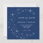 Hemel Elegante Trouwmaan Blauw Save The Date (Voorkant)