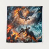 Hemel en hel confrontatie epische scène wandkleed (Voorkant (horizontaal))