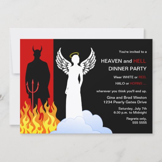 Hemel en hel diner kaart (Voorkant)