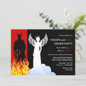 Hemel en hel diner kaart (Staand voorkant)