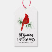 Hemel en Natuur Sing Kardinaal Kerstmis Cadeaulabel (Voorkant)