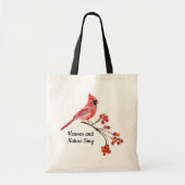 Hemel en Natuur Zing Rode Kardinaal Vakantie Tote Bag (Voorkant)