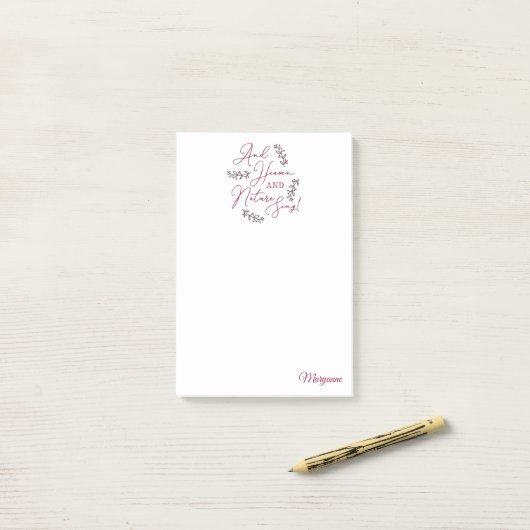 Hemel en Natuur zingen - gepersonaliseerd Post-it® Notes (Op bureau)