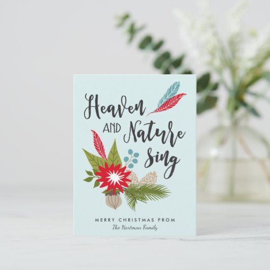 Hemel en Natuur zingen | kerst-Briefkaart Feestdagenkaart (Staand voorkant)