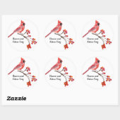 Hemel en Natuur Zingen Rode Kardinaal Vakantie Ronde Sticker (Vel)