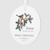 Hemel en Natuur zingen vogeltje tijdens Holly Chri Ornament (voorkant)