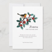 Hemel en Natuur zingen wintervogel Holly Christmas Feestdagenkaart (Voorkant)