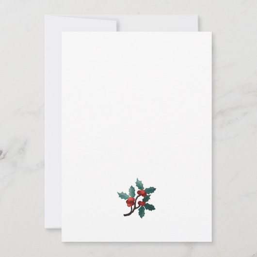 Hemel en Natuur zingen wintervogel Holly Christmas Feestdagenkaart (Achterkant)