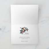 Hemel en Natuur zingen wintervogel Holly Christmas Kaart (Binnen)