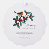 Hemel en Natuur zingen wintervogel Holly Christmas Ornament Kaart (Voorkant)