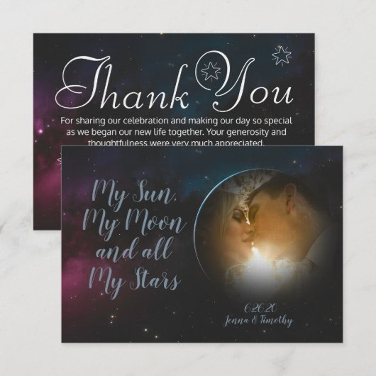 Hemel Foto Dankkaarten Save The Date (Voorkant / Achterkant)