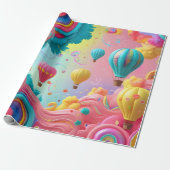 Hemel Hoog Ballon Cadeaupapier (Uitgerold)