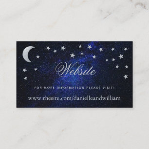 Hemel Huwelijkswebsite Maan & Sterren Blauw Nacht Informatiekaartje