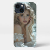 Hemel in haar ogen: Engel van stille verwondering iPhone Hoesje (Achterkant)