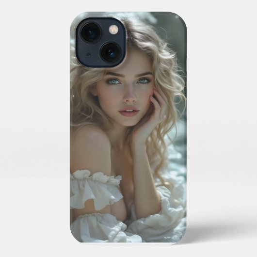 Hemel in haar ogen: Engel van stille verwondering iPhone Hoesje (Achterkant)