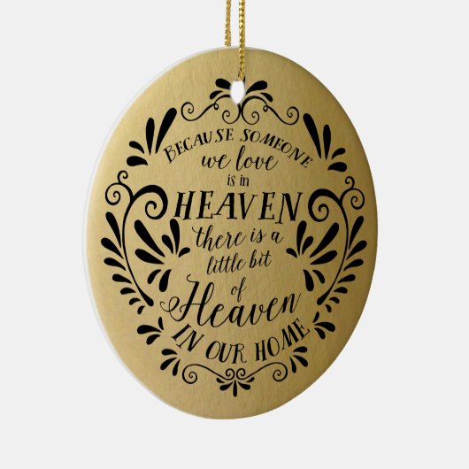 Hemel in ons huis...gouden herdenkingsfoto keramisch ornament (Rechts)