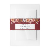 Hemel in Roos, Blush en Bourgondische bloemenbruil Uitnodigingen Wikkel (Voorkant Voorbeeld)