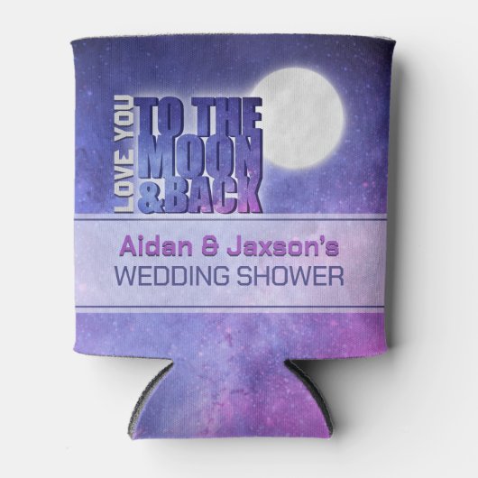 Hemel Liefde tot de Maan Bruiloft Borrel Blikjeskoeler (Voorkant)