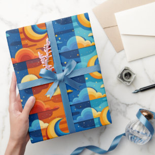 HEMEL MAAN NACHT WOLKEN CADEAUPAPIER