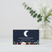 Hemel Maan Sterren Bloem Bruiloft Registerkaart Informatiekaartje (Staand voorkant)