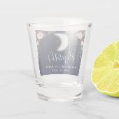 Hemel Maan Sterren Bloemige Bachelorette Feest Shot Glas (Achterkant)