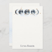 Hemel, Maan, Sterren, de Kantoorbehoeften van de Feestdagenkaart (Voorkant / Achterkant)