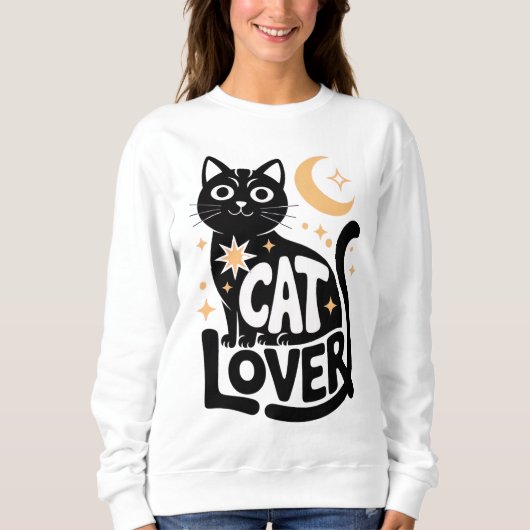 Hemel Magie Zwarte Kat Liefhebber Design Trui (Voorkant)