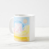 Hemel met helder veld en vormen koffiemok (Voorkant links)