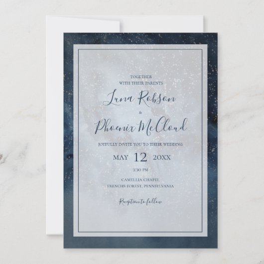 hemel met Lijst Casual bruiloft Kaart (Voorkant)