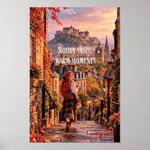 Hemel met stemming Witte momenten Edinburgh Castle Poster