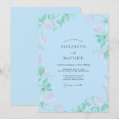 Hemel Mint Bloemblad Bruiloft Kaart (Voorkant / Achterkant)