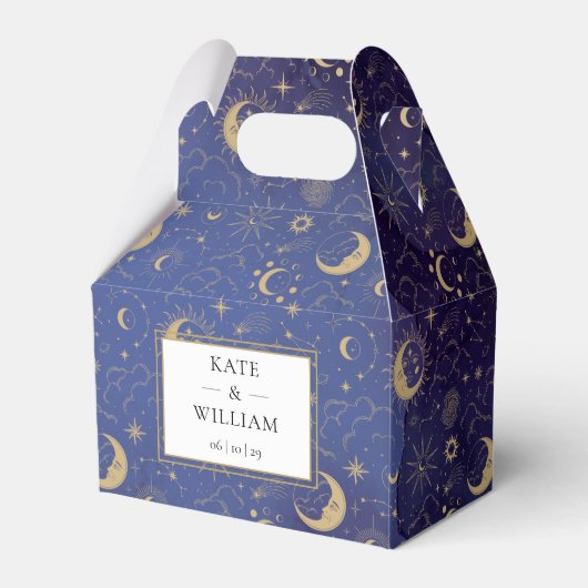 Hemel Mistiche Sterren En Manen Trouwfeest Bedankdoosjes (Voorkant Zijde)