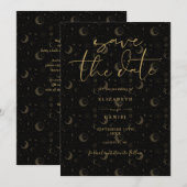 Hemel Mysterieuze Sterren En Maan QR Code Trouwen Save The Date (Voorkant / Achterkant)