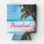 Hemel, strand, palmbomen - Paradijs! Blikjeskoeler (Voorkant)