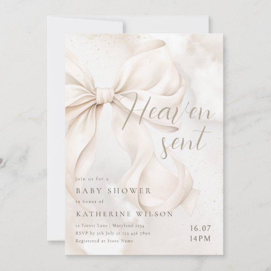 Hemel stuurde elegante witte boog kaart (Voorkant)