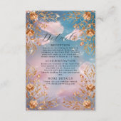 Hemel van Liefde Gouden bloemen Trouwen Informatiekaartje (Voorkant)