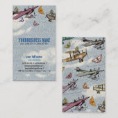  hemel - vliegtuigen en botervliegen visitekaartje (Voorkant / Achterkant)