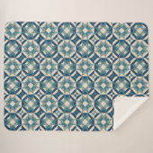 Hemel vol sterren - Geometrisch blauw Sherpa Deken (Voorkant (horizontaal))
